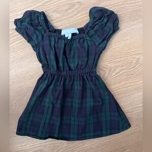 Hill House green & navy Plaid Kids Dress